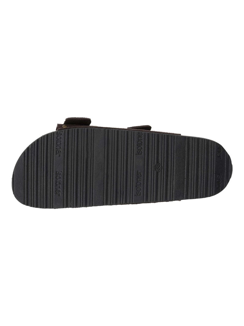 Sandales à doubles brides ultra confortables  Isotoner Marron chocolat - Kiabi