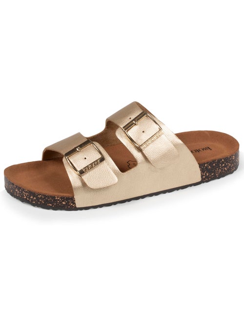 Sandales à doubles brides ultra confortables, semelle intérieure cuir isotoner - Kiabi Sandales à doubles brides ultra confortables, semelle intérieure cuir isotoner - Kiabi