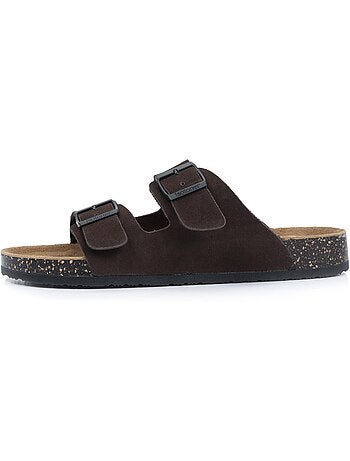 Sandales à doubles brides ultra confortables, semelle intérieure cuir isotoner