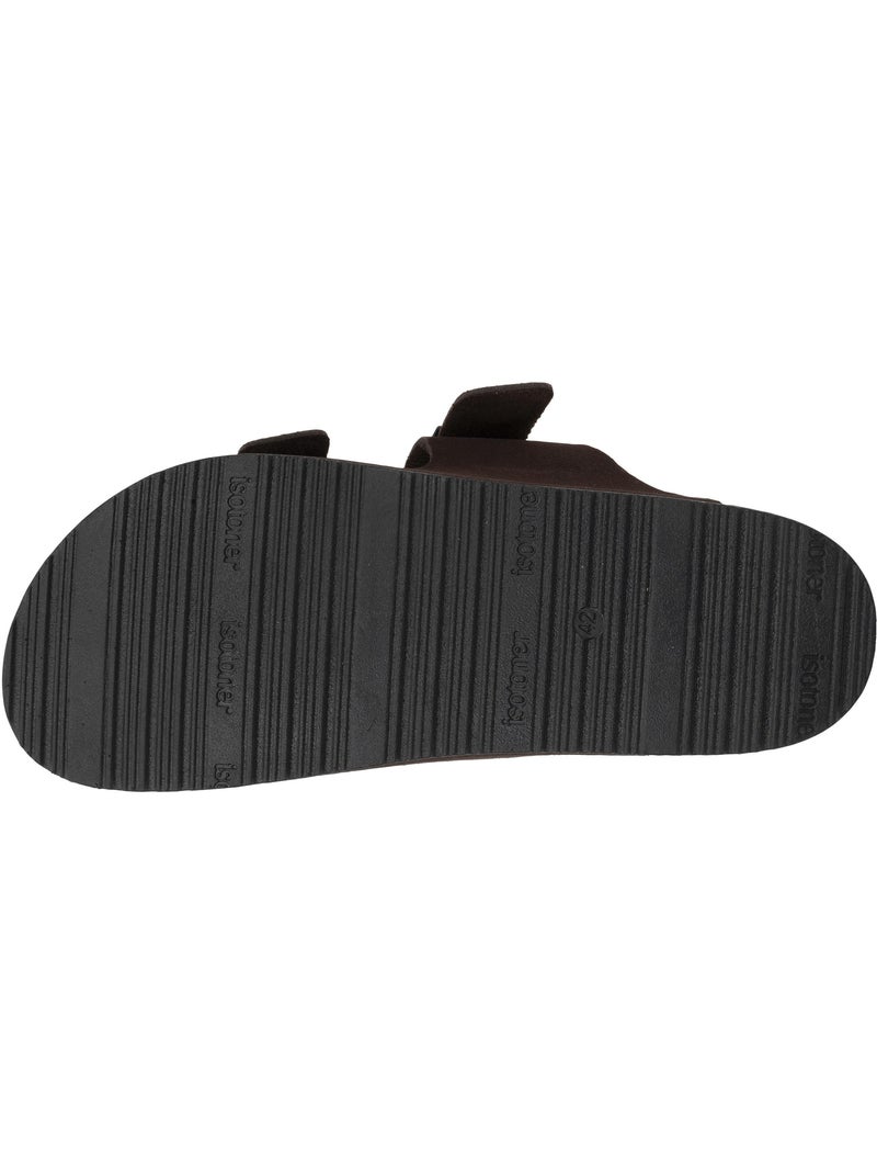Sandales à doubles brides ultra confortables, semelle intérieure cuir  isotoner Marron - Kiabi