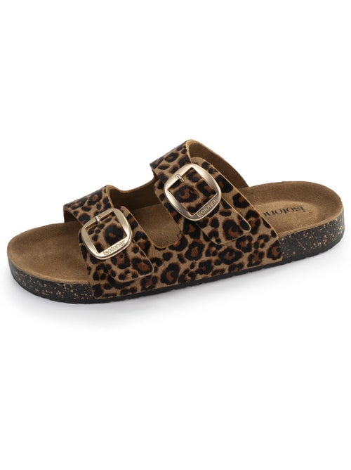 Sandales à doubles brides ultra confortables, semelle intérieure cuir isotoner - Kiabi Sandales à doubles brides ultra confortables, semelle intérieure cuir isotoner - Kiabi
