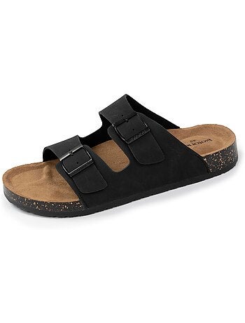 Sandales à doubles brides ultra confortables, semelle intérieure cuir isotoner