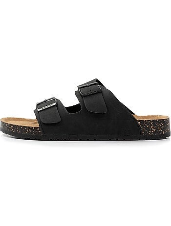 Sandales à doubles brides ultra confortables, semelle intérieure cuir isotoner