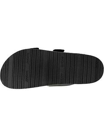 Sandales à doubles brides ultra confortables, semelle intérieure cuir isotoner