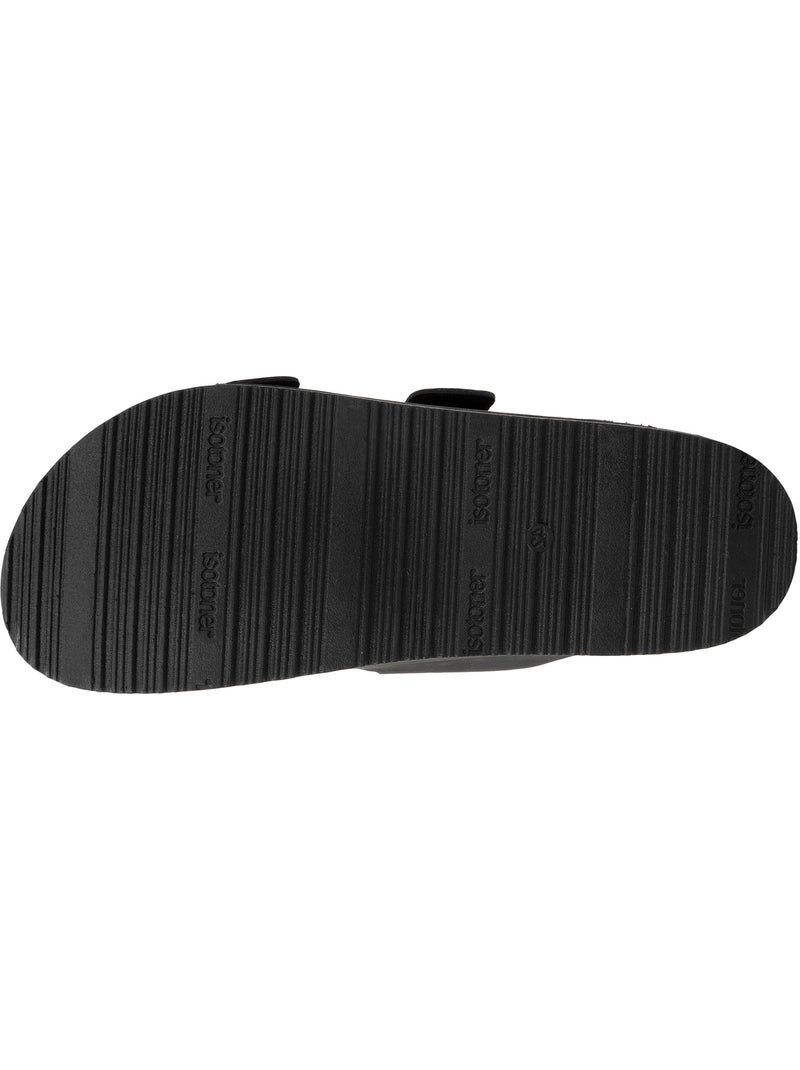 Sandales à doubles brides ultra confortables, semelle intérieure cuir  isotoner Noir - Kiabi