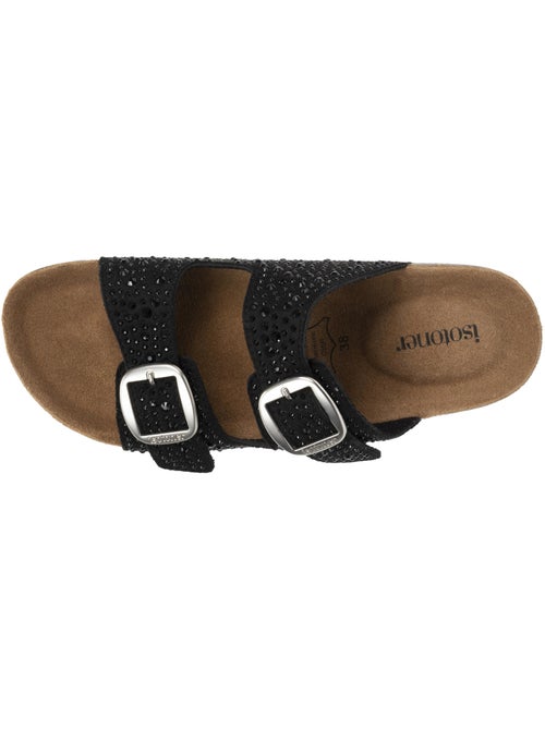 Sandales à doubles brides ultra confortables, semelle intérieure cuir  isotoner - Kiabi