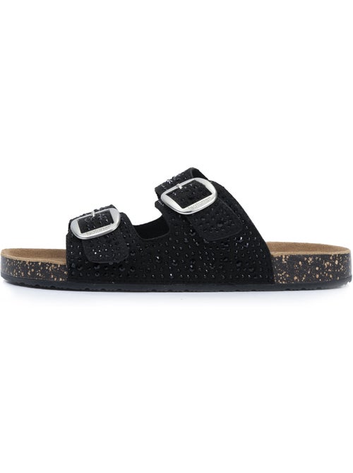 Sandales à doubles brides ultra confortables, semelle intérieure cuir  isotoner - Kiabi