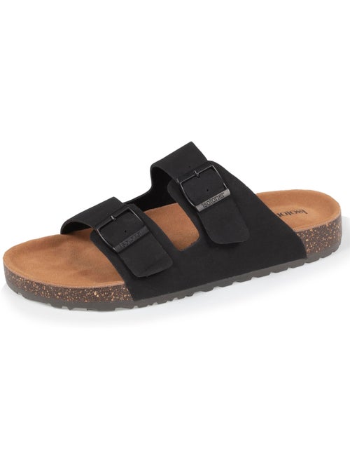 Sandales à doubles brides ultra confortables, semelle intérieure cuir  isotoner - Kiabi