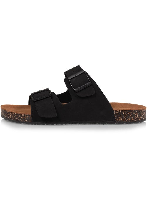 Sandales à doubles brides ultra confortables, semelle intérieure cuir  isotoner - Kiabi