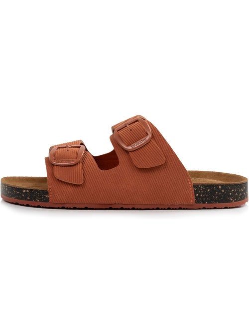 Sandales à doubles brides ultra confortables, semelle intérieure cuir  isotoner - Kiabi