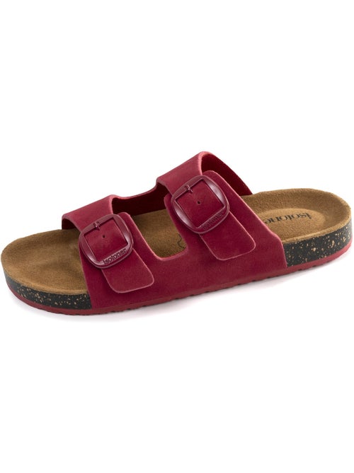 Sandales à doubles brides ultra confortables, semelle intérieure cuir  isotoner - Kiabi