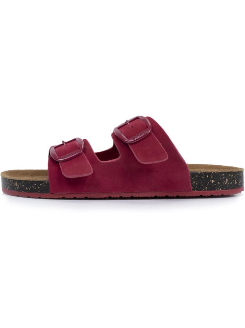 Sandales à doubles brides ultra confortables, semelle intérieure cuir  isotoner - Kiabi