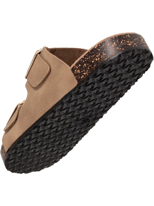 Sandales à doubles brides ultra confortables, semelle intérieure cuir  isotoner - Kiabi