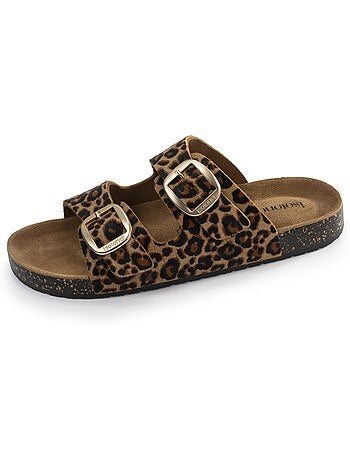 Sandales à doubles brides ultra confortables, semelle intérieure cuir