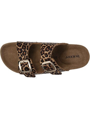 Sandales à doubles brides ultra confortables, semelle intérieure cuir