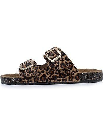 Sandales à doubles brides ultra confortables, semelle intérieure cuir