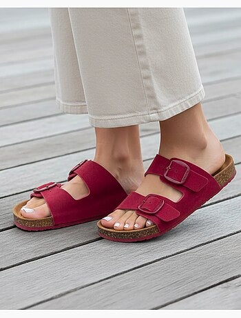 Sandales à doubles brides ultra confortables, semelle intérieure cuir