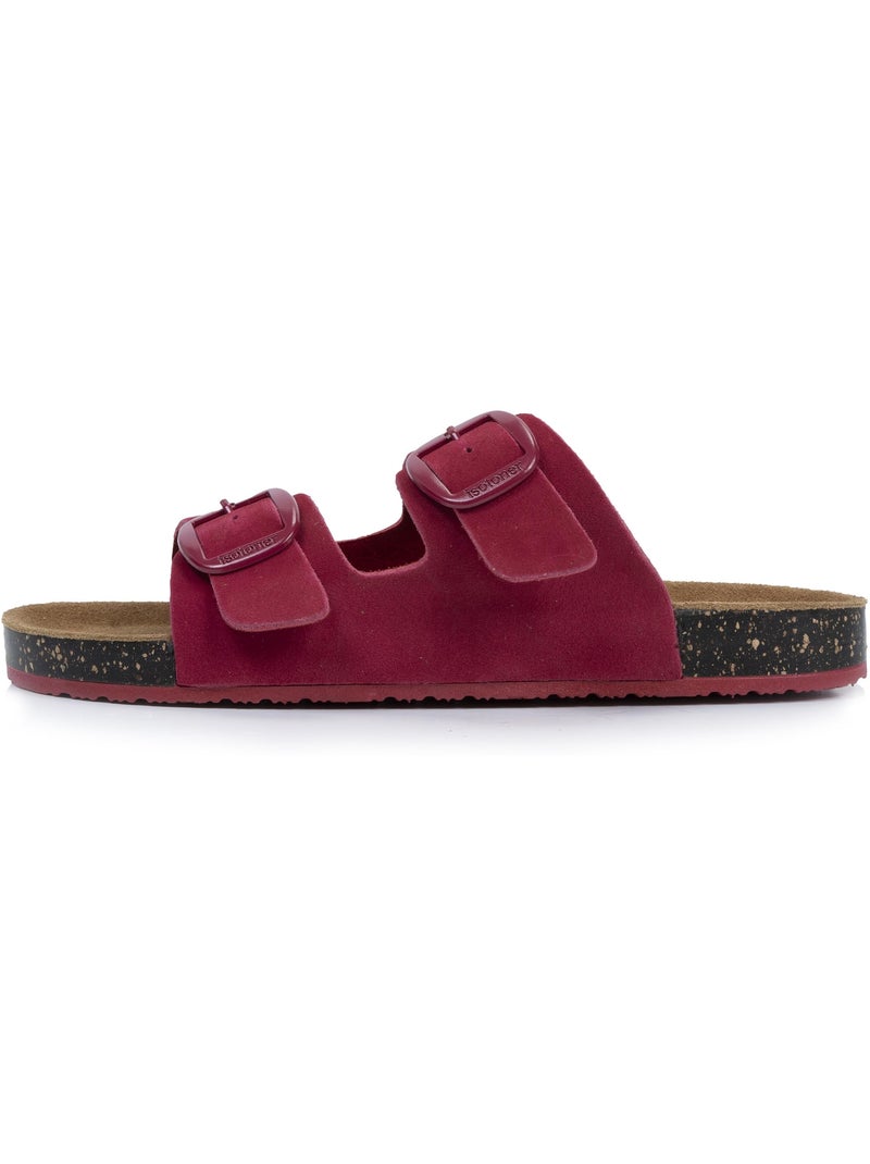Sandales à doubles brides ultra confortables, semelle intérieure cuir Rose framboise - Kiabi