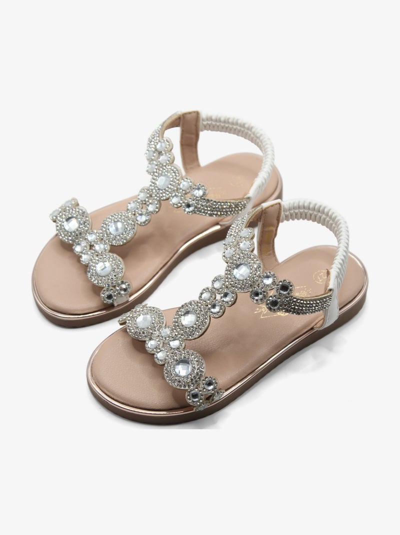 Sandales à élastiques Blanc - Kiabi