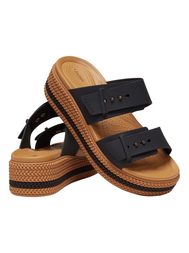 Sandales à Enfiler Crocs Brooklyn Woven Buckle Noir - Kiabi