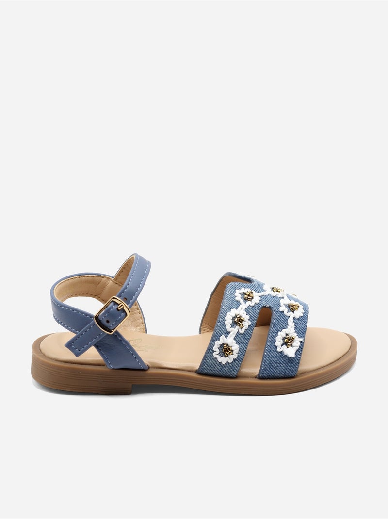 Sandales à fleurs Bleu - Kiabi