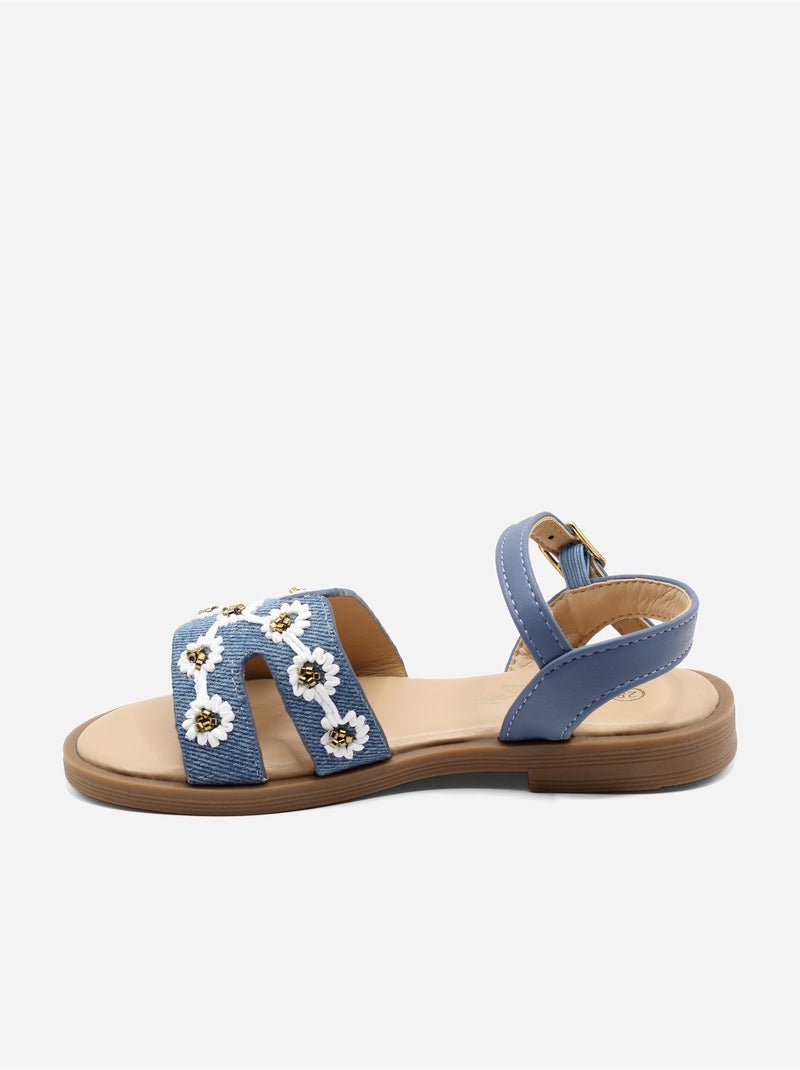Sandales à fleurs Bleu - Kiabi