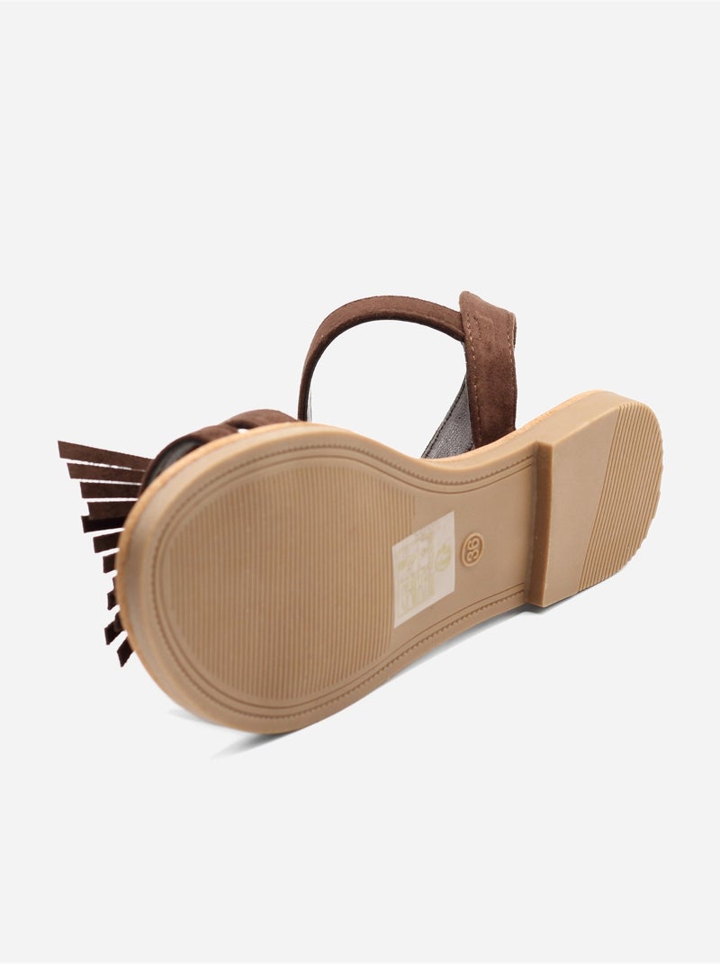 Sandales à franges - C M Marron - Kiabi