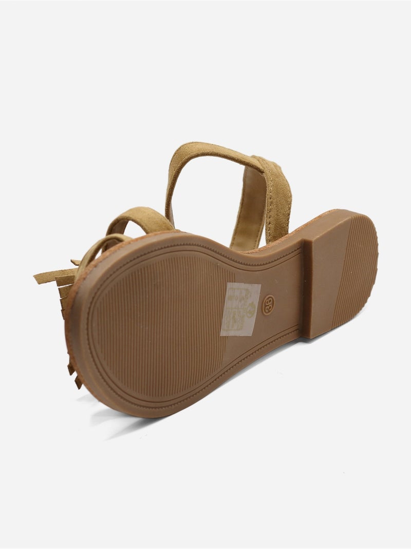 Sandales à franges - C M Taupe - Kiabi