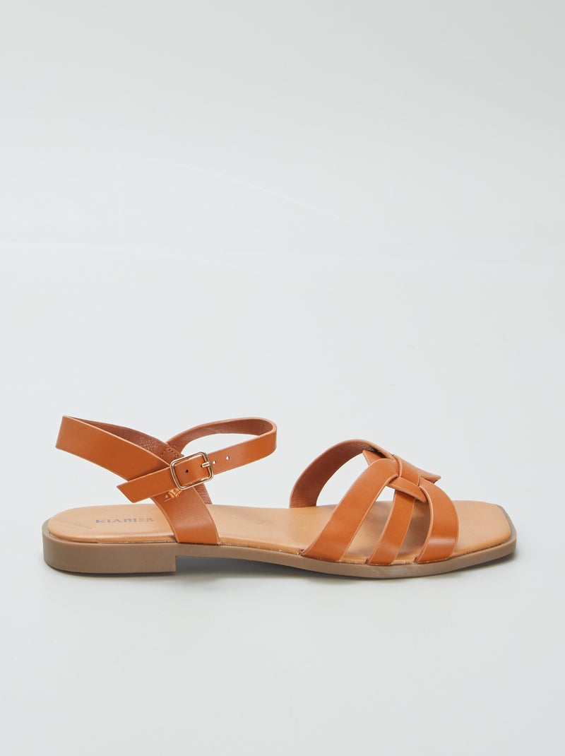 Sandales à lanière à boucle Marron - Kiabi