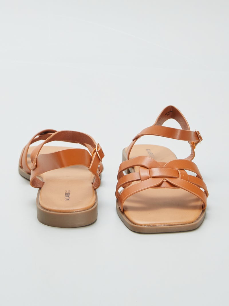 Sandales à lanière à boucle Marron - Kiabi