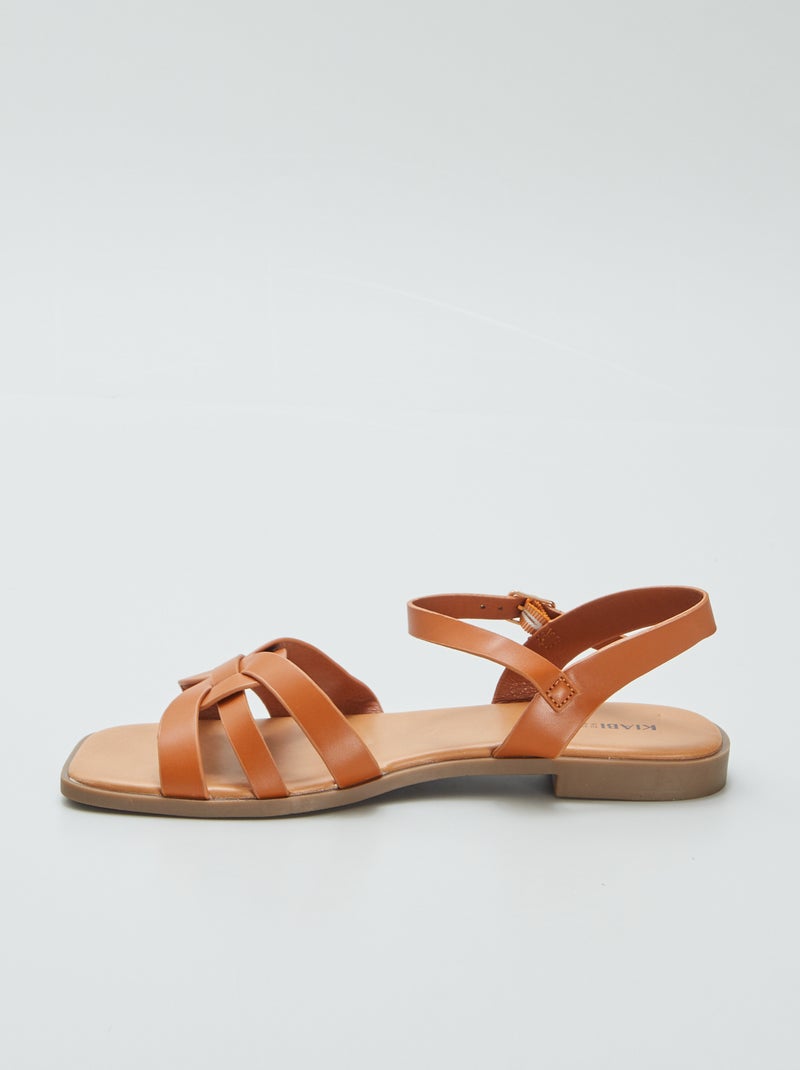 Sandales à lanière à boucle Marron - Kiabi