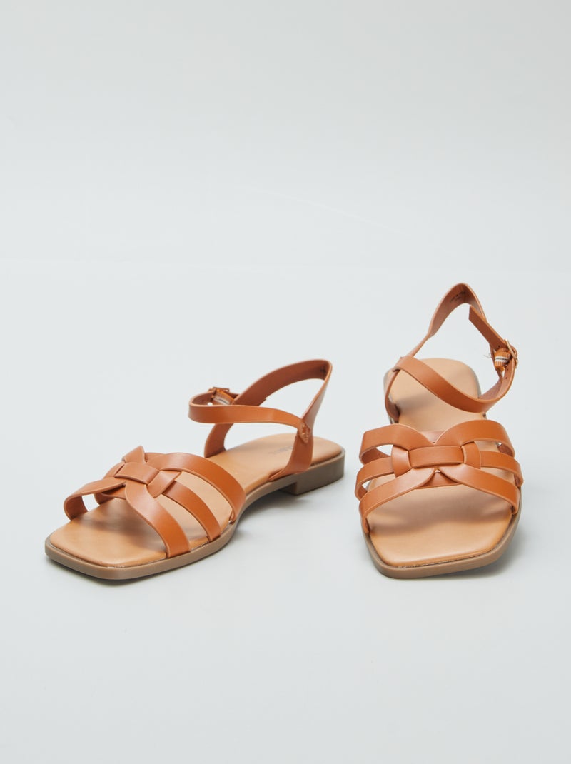 Sandales à lanière à boucle Marron - Kiabi