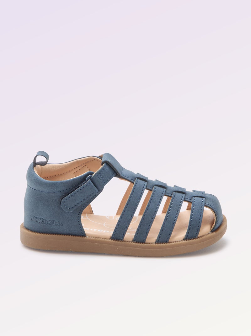 Sandales à lanières '1ers pas' - Kitchoun Bleu - Kiabi