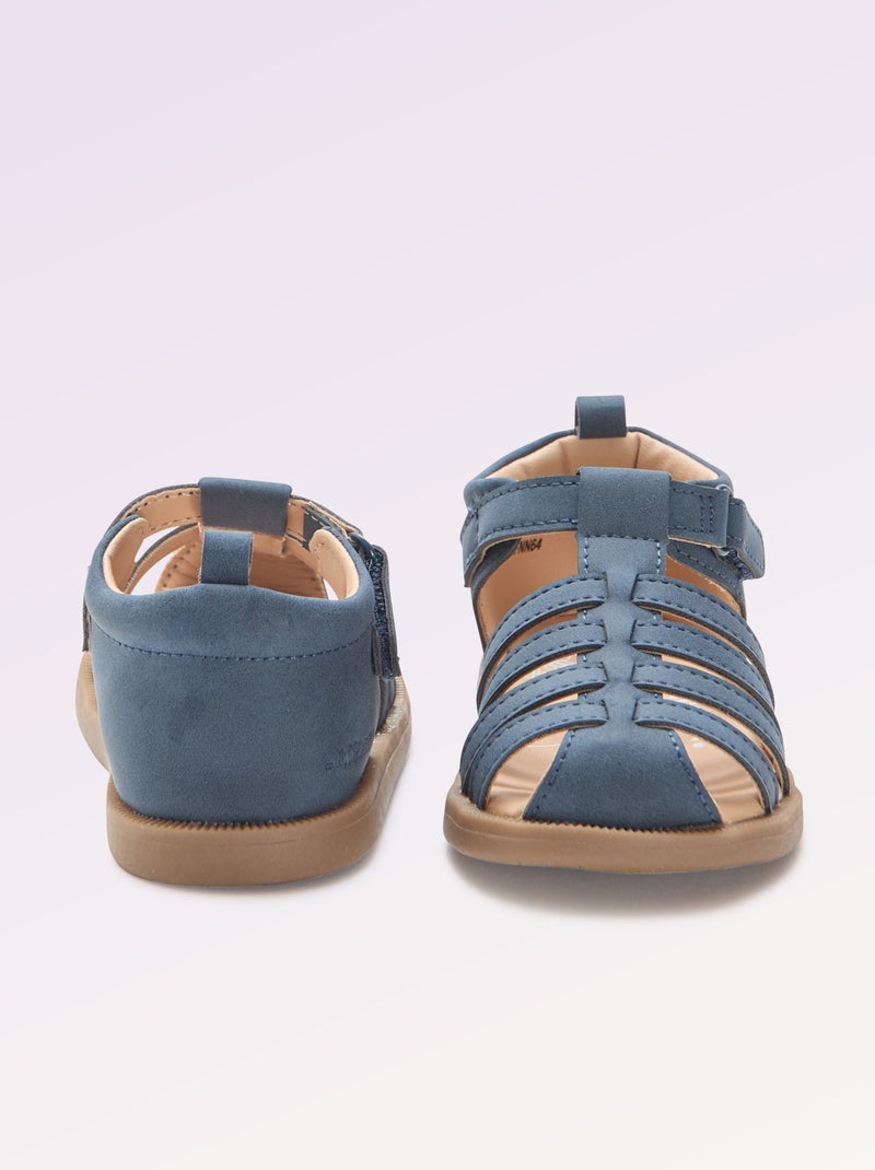 Sandales à lanières '1ers pas' - Kitchoun Bleu - Kiabi