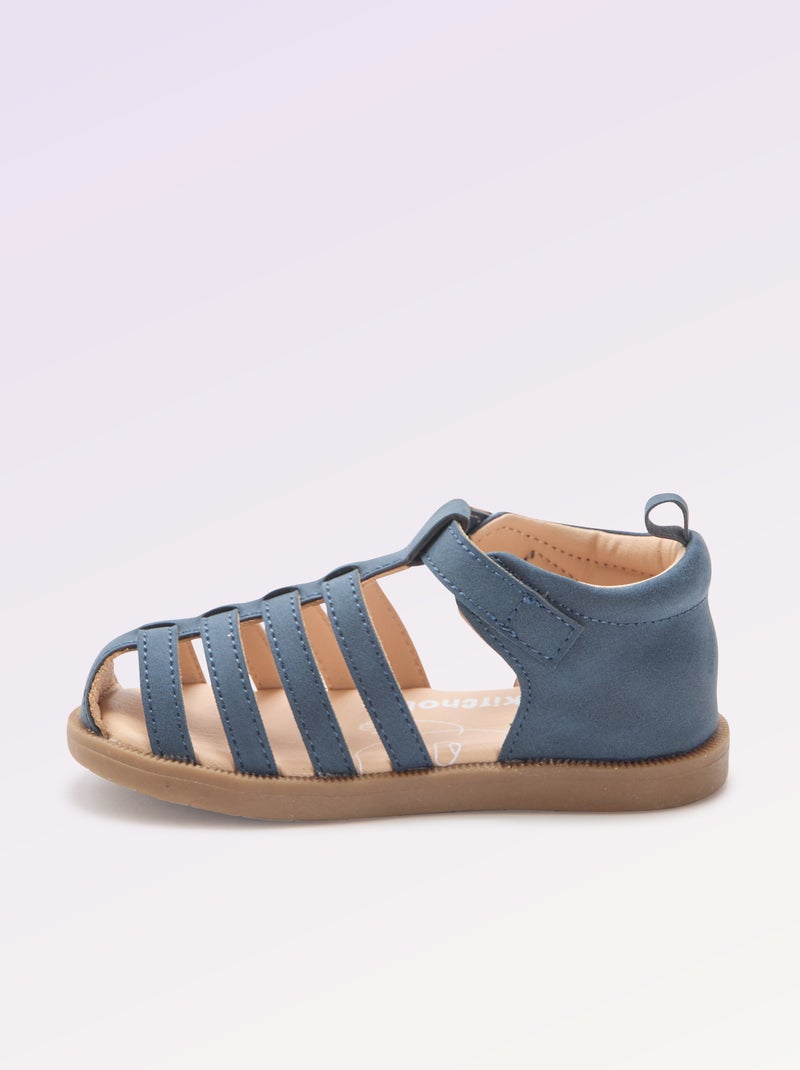 Sandales à lanières '1ers pas' - Kitchoun Bleu - Kiabi