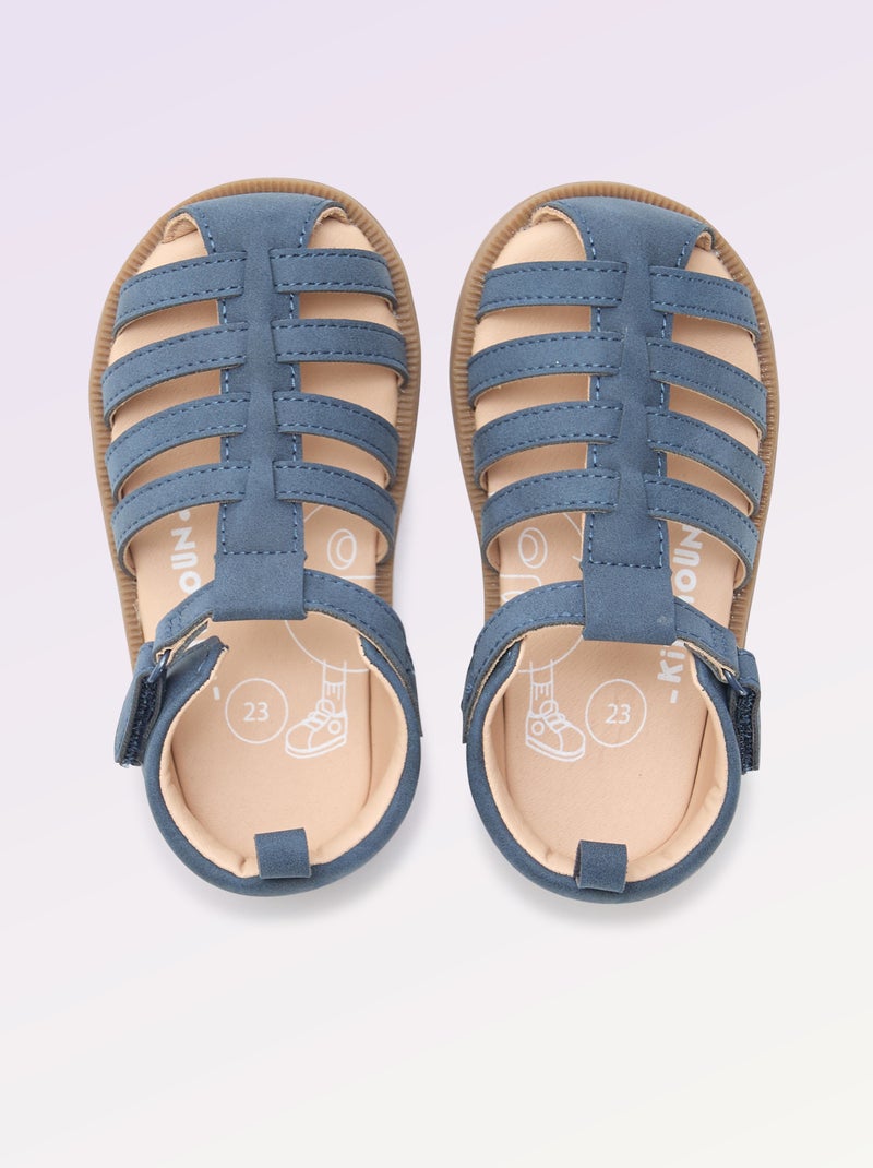 Sandales à lanières '1ers pas' - Kitchoun Bleu - Kiabi
