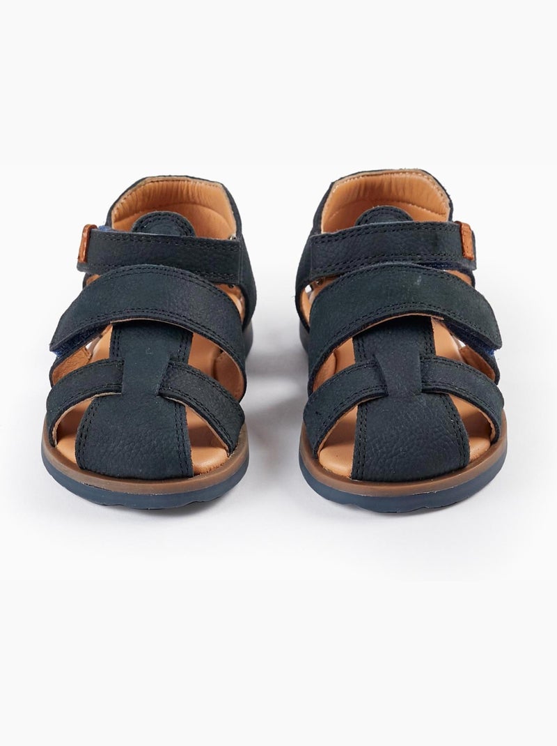 Sandales à lanières en cuir pour bébé garçon  ATLANTIC COMPANY Bleu foncé - Kiabi