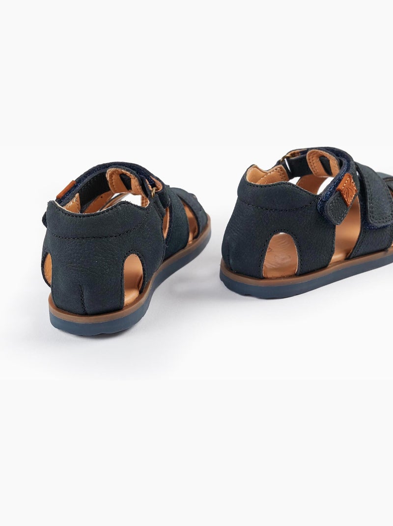 Sandales à lanières en cuir pour bébé garçon  ATLANTIC COMPANY Bleu foncé - Kiabi