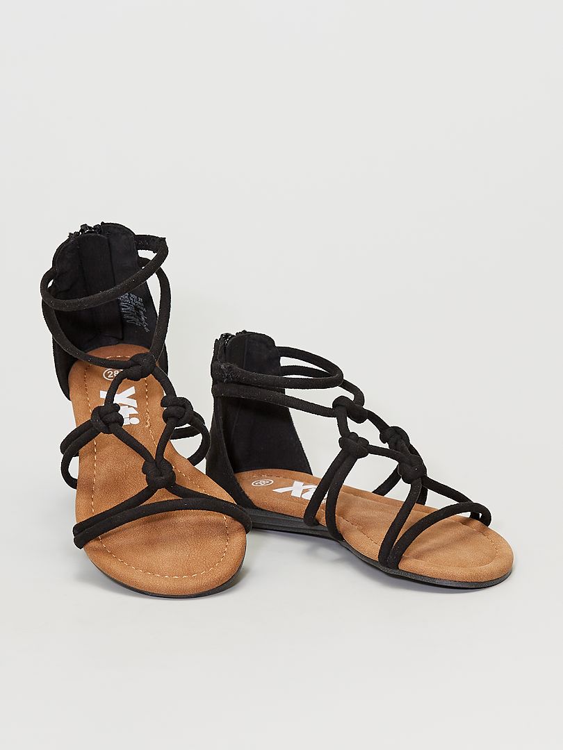 Sandales à lanières noir - Kiabi