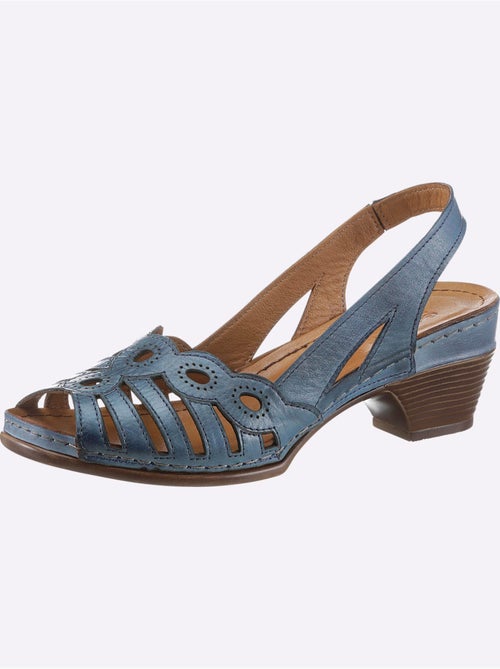 Sandales à motif feuilles en cuir avec élastique et semelle amortissante - Taille standard - Witt - Kiabi Sandales à motif feuilles en cuir avec élastique et semelle amortissante - Taille standard - Witt - Kiabi