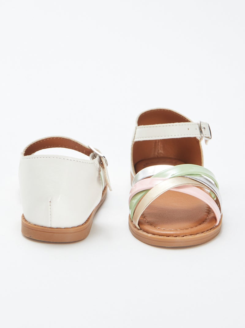 Sandales à multi-brides colorées BLANC - Kiabi