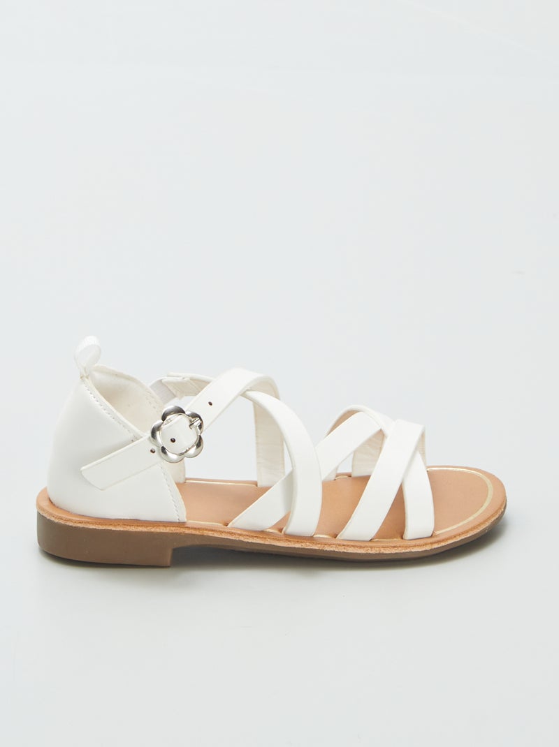 Sandales à multiples brides croisées BLANC - Kiabi