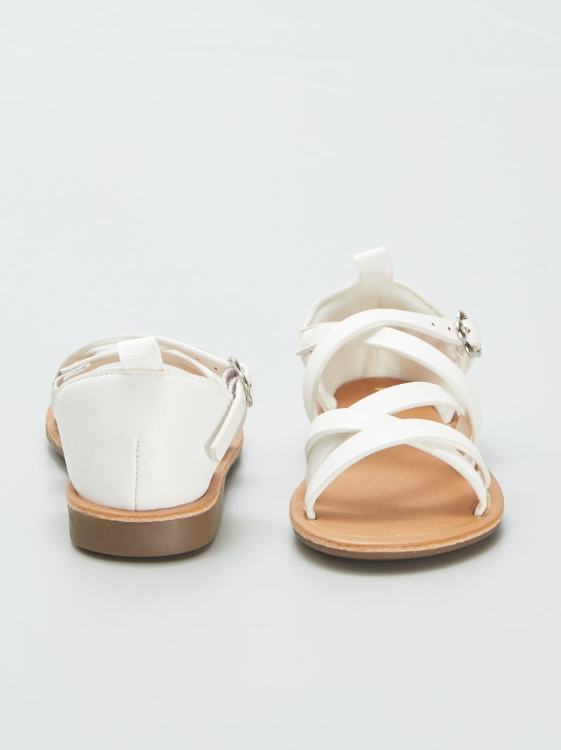 Sandales à multiples brides croisées BLANC - Kiabi