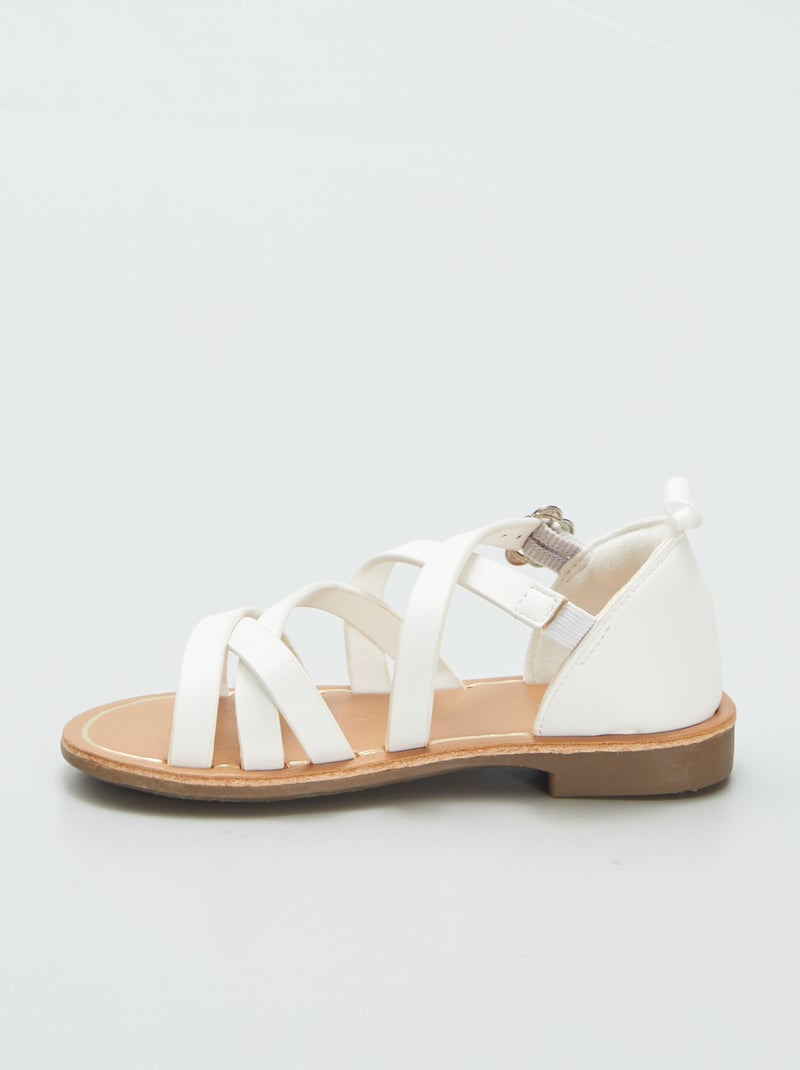 Sandales à multiples brides croisées BLANC - Kiabi