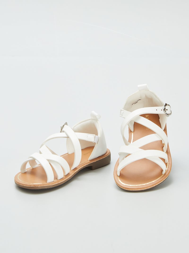 Sandales à multiples brides croisées BLANC - Kiabi