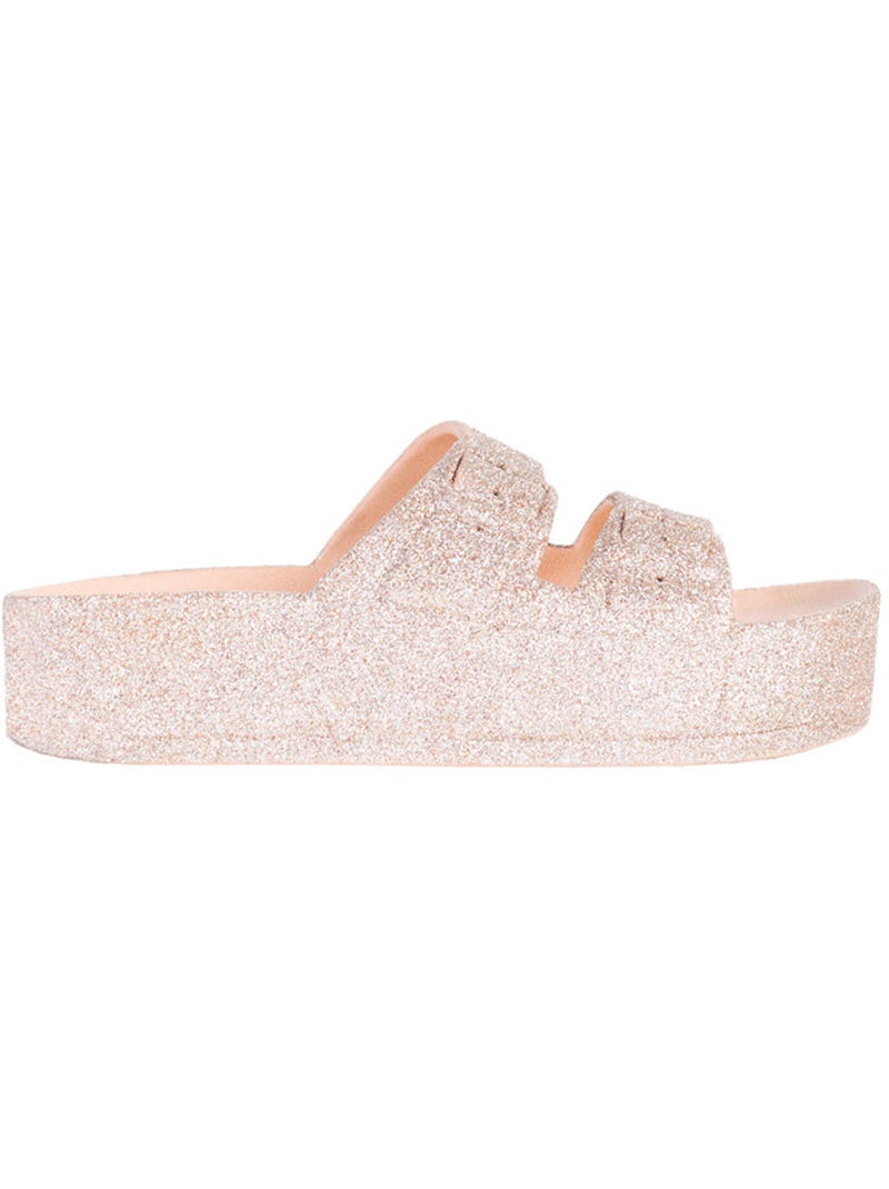 Sandales à paillette compensées Femme Nude - Kiabi