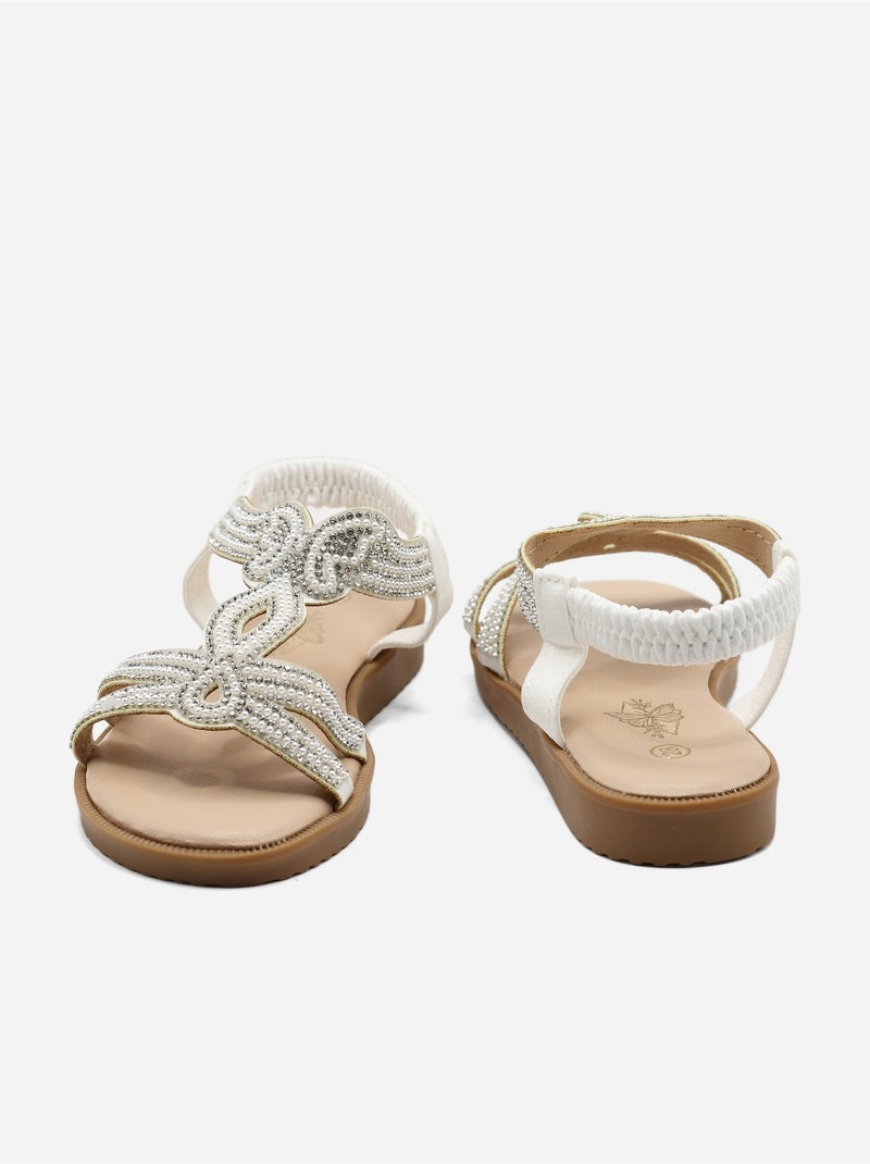 Sandales à perles - Doremi Blanc - Kiabi