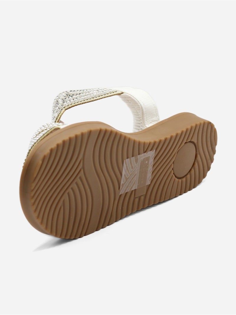 Sandales à perles - Doremi Blanc - Kiabi