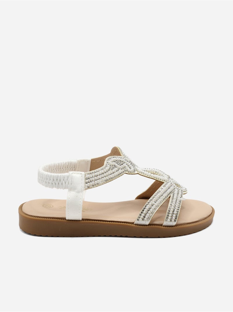 Sandales à perles Blanc - Kiabi