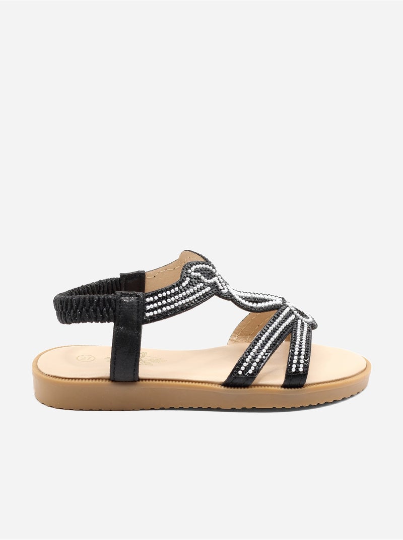 Sandales à perles Noir - Kiabi